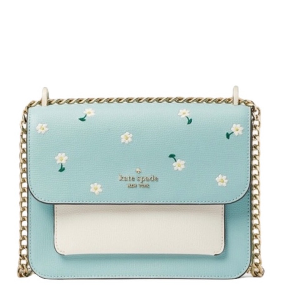 Nwt Kate Spade Remi Daisy Embroidered Leather Chain Crossbody In Aphrodite